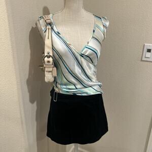 Banana Republic 100% silk wrap short sleeve top. Size 2.